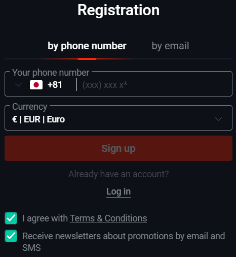 Registration at pin up casino