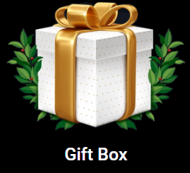 Pin Up gift box reward with bonus money and free spins for loyal players